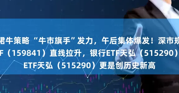 珺牛策略 “牛市旗手”发力，午后集体爆发！深市规模最大的证券ETF（159841）直线拉升，银行ETF天弘（515290）更是创历史新高