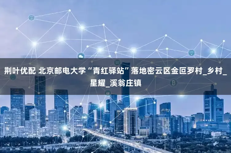 荆叶优配 北京邮电大学“青红驿站”落地密云区金叵罗村_乡村_星耀_溪翁庄镇