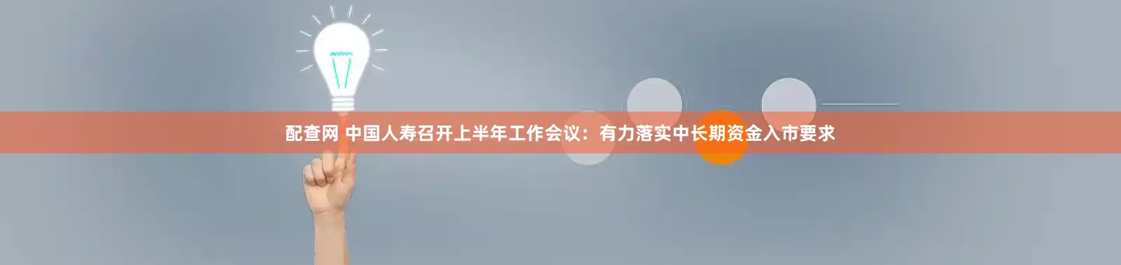 配查网 中国人寿召开上半年工作会议：有力落实中长期资金入市要求