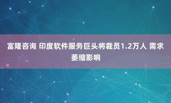 富隆咨询 印度软件服务巨头将裁员1.2万人 需求萎缩影响