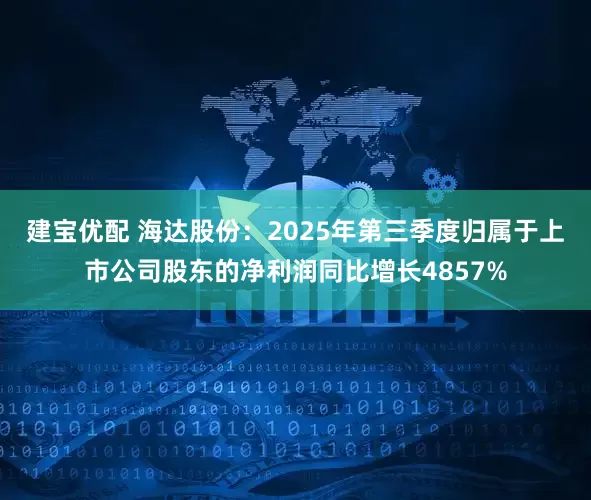 建宝优配 海达股份：2025年第三季度归属于上市公司股东的净利润同比增长4857%
